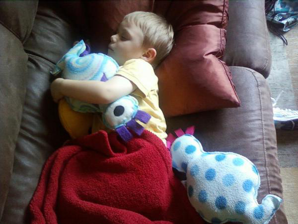 Boy sleeping with monsters.